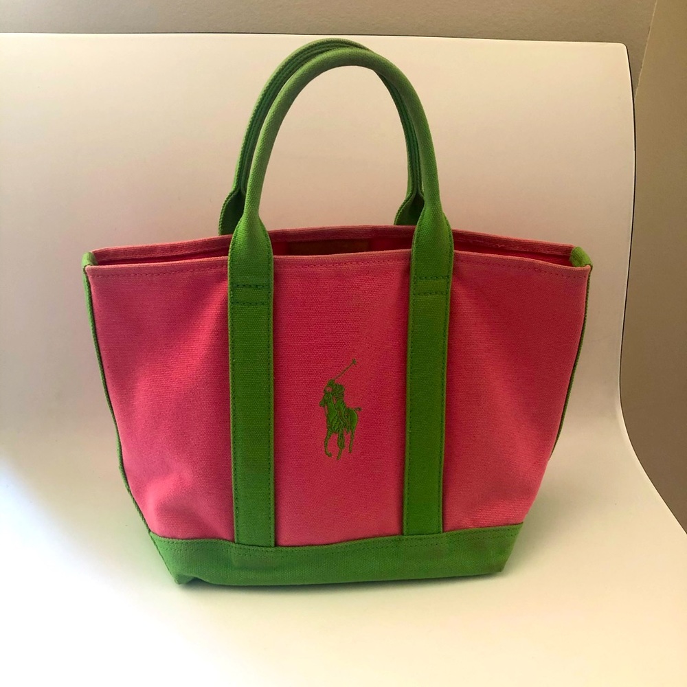 Ralph Lauren Pink and Green Tote